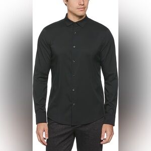 Perry Ellis Men's Stretch Black Dress Shirt